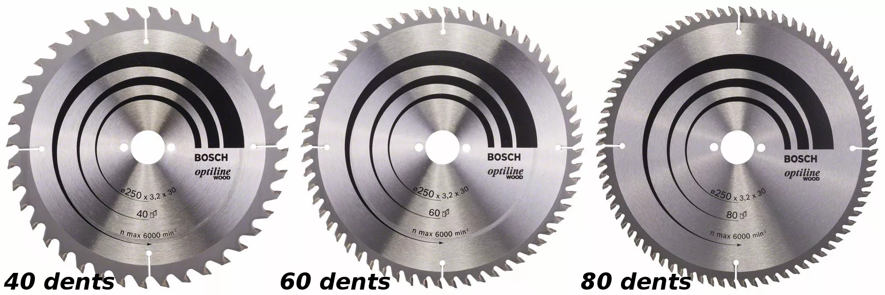 Lame BOSCH Optiline Wood Ø250 x 30mm scie circulaire table